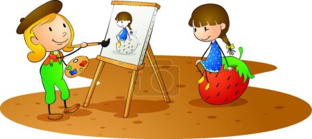 Ilustración de Dibujos animados niñas vector ilustración - Imagen libre de derechos