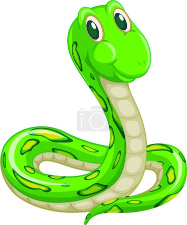 Ilustración de Ilustración de serpiente verde. animal venenoso - Imagen libre de derechos