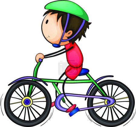 Illustration for Boy and bicycle  vector illustration - Royalty Free Image
