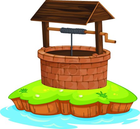 Ilustración de Un pozo y agua - Imagen libre de derechos