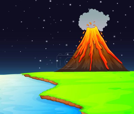 Illustration for Illustration of the Volcano - Royalty Free Image