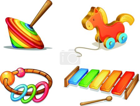 Illustration for Illustration of the various toys - Royalty Free Image