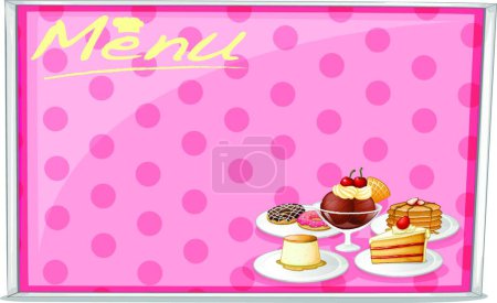 Illustration for Illustration of the various cake menu - Royalty Free Image