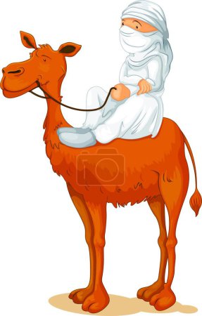 Illustration for Camel and man  vector illustration - Royalty Free Image