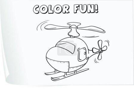 Illustration for Helicopter Coloring work sheet - Royalty Free Image