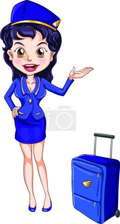 Illustration for Air hostess modern vector illustration - Royalty Free Image