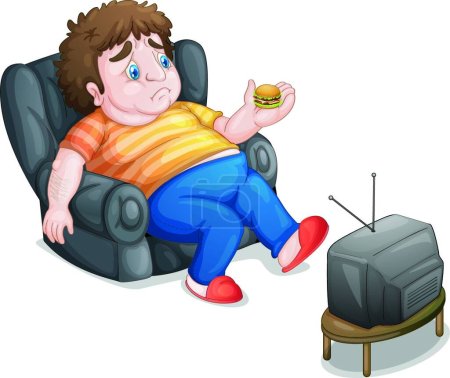 Ilustración de Ilustración del hombre y la televisión - Imagen libre de derechos