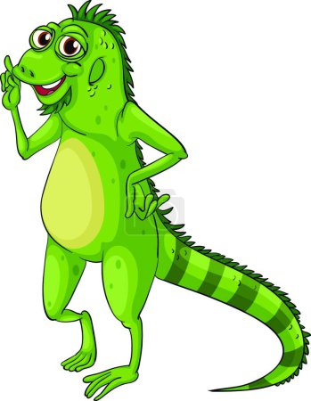 Illustration for Green iguana modern vector illustration - Royalty Free Image