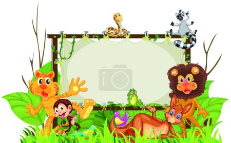 Téléchargez les illustrations : Divers animaux, illustration vectorielle colorée - en licence libre de droit