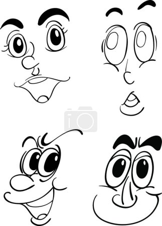 Illustration for Illustration of the Funny faces - Royalty Free Image