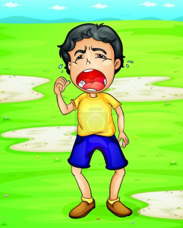 Ilustración de Niño llorando vector ilustración - Imagen libre de derechos