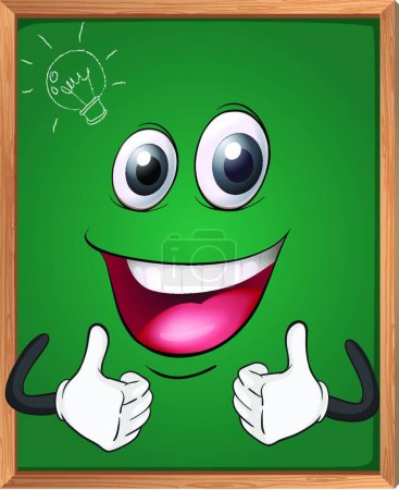 Illustration for A green board character - Royalty Free Image