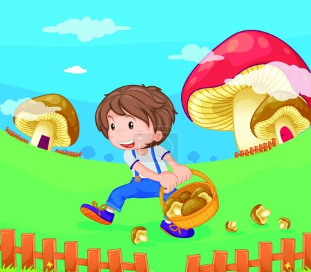 Illustration for Mushrooms modern vector illustration - Royalty Free Image