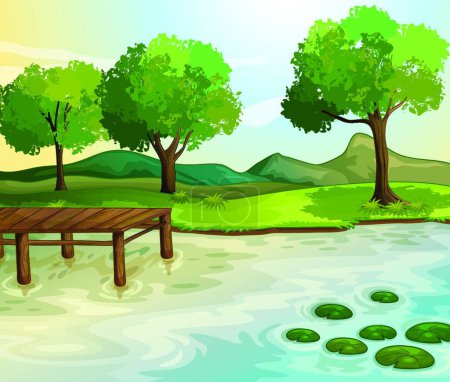 Illustration for Illustration of the Lake - Royalty Free Image