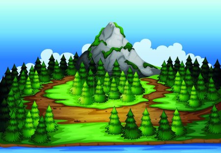 Illustration for Illustration of the mountains - Royalty Free Image