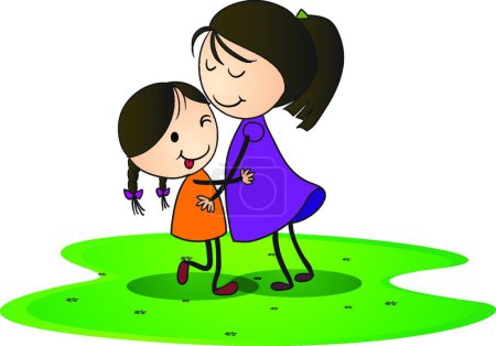 Ilustración de Dibujos animados niñas vector ilustración - Imagen libre de derechos