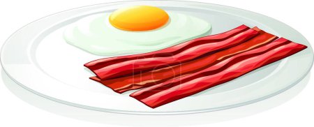 Illustration for Egg omlet in a dish  vector illustration - Royalty Free Image