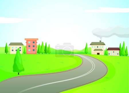 Illustration for Illustration of the buildings and road - Royalty Free Image