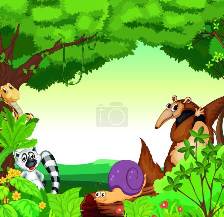 Ilustración de Ilustración de la escena del bosque - Imagen libre de derechos