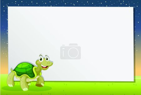 Illustration for Turtle on paper, vector illustration - Royalty Free Image