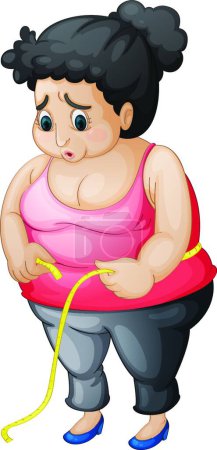 Illustration for Fat woman  vector illustration - Royalty Free Image