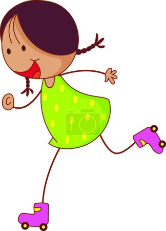 Téléchargez les illustrations : Illustration of the girl is roller skating - en licence libre de droit