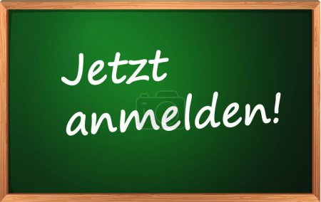 Illustration for Jetzt anmelden sign, colorful vector illustration - Royalty Free Image