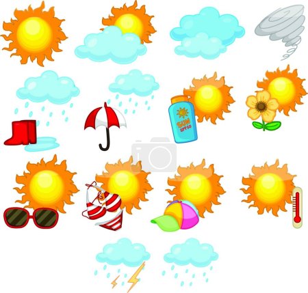 Ilustración de Iconos meteorológicos, ilustración vectorial - Imagen libre de derechos