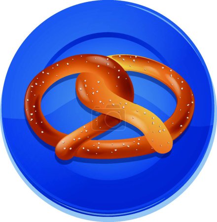 Ilustración de Un pan y un plato azul - Imagen libre de derechos