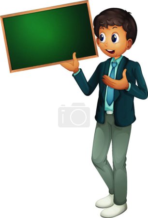 Illustration for Boy holding sign vector illustration - Royalty Free Image