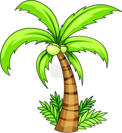 Téléchargez les illustrations : Illustration vectorielle cocotier palmier - en licence libre de droit