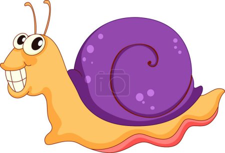 Téléchargez les illustrations : Créature comique, illustration vectorielle d'escargot - en licence libre de droit