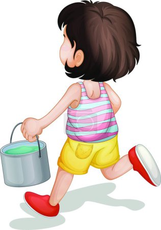 Illustration for Girl with water   vector illustration - Royalty Free Image