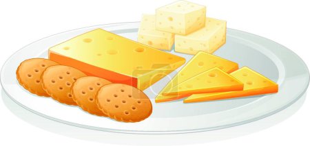 Illustration for Illustration of the biscuits and cheese - Royalty Free Image