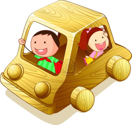 Illustration for Cute kids characters. Vector template - Royalty Free Image