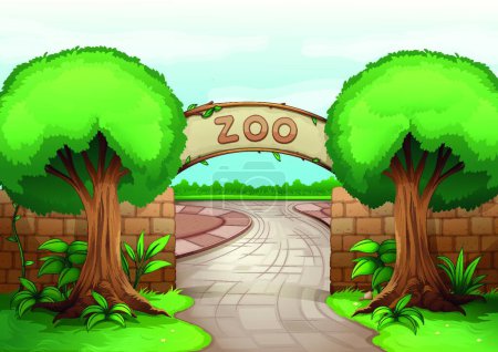 Ilustración de Ilustración del un zoológico - Imagen libre de derechos