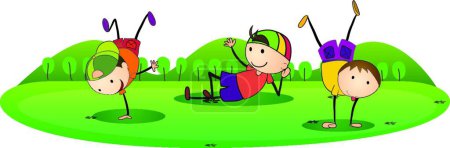 Ilustración de Lindo personaje de niño, plantilla de vector - Imagen libre de derechos