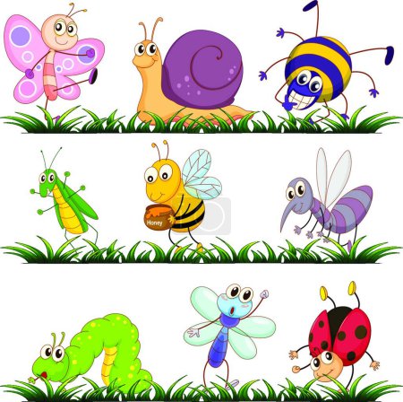 Illustration for Bug set, colorful vector illustration - Royalty Free Image