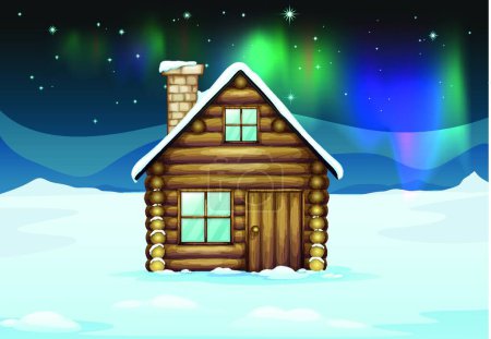 Téléchargez les illustrations : Maison en hiver illustration vectorielle - en licence libre de droit