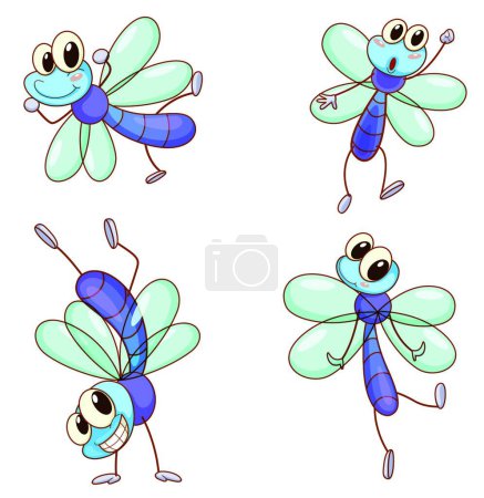 Illustration for Illustration of the Dragonfly set - Royalty Free Image