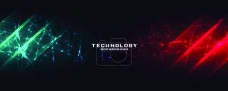 Illustration for Technology banner with network mesh - Royalty Free Image
