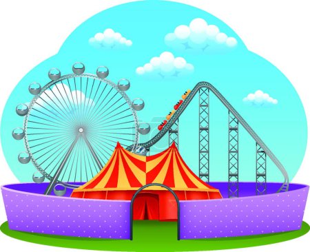 Illustration for Amusement Part Concept, simple vector illustration - Royalty Free Image