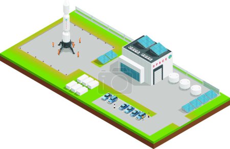 Illustration for Space Isometric Composition modern vector illustration - Royalty Free Image