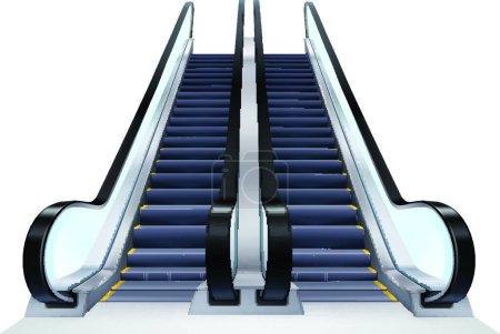 Illustration for Up And Down Escalators Set - Royalty Free Image