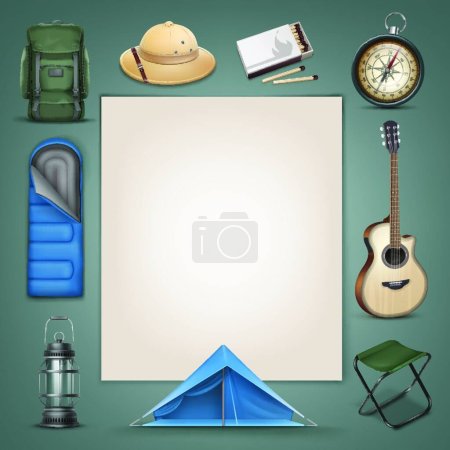 Illustration for Camping stuff, vector illustration - Royalty Free Image