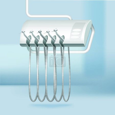Illustration for Dental drilling machine and tools - Royalty Free Image