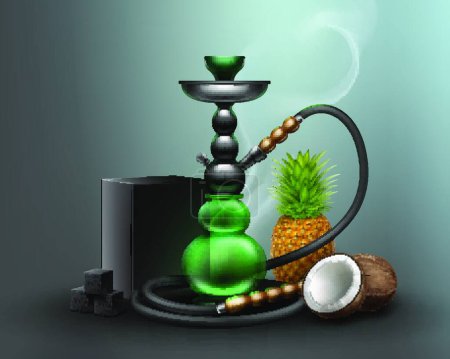 Illustration for "Big green hookah"  vector illustration - Royalty Free Image
