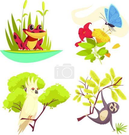 Illustration for Animals Jungle Design Concept, colored vector illustration - Royalty Free Image