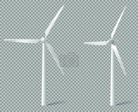 Téléchargez les illustrations : Vecteur éolienne blanche réaliste - en licence libre de droit