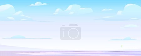 Illustration for Winter landscape with frozen lake and clouds - Royalty Free Image
